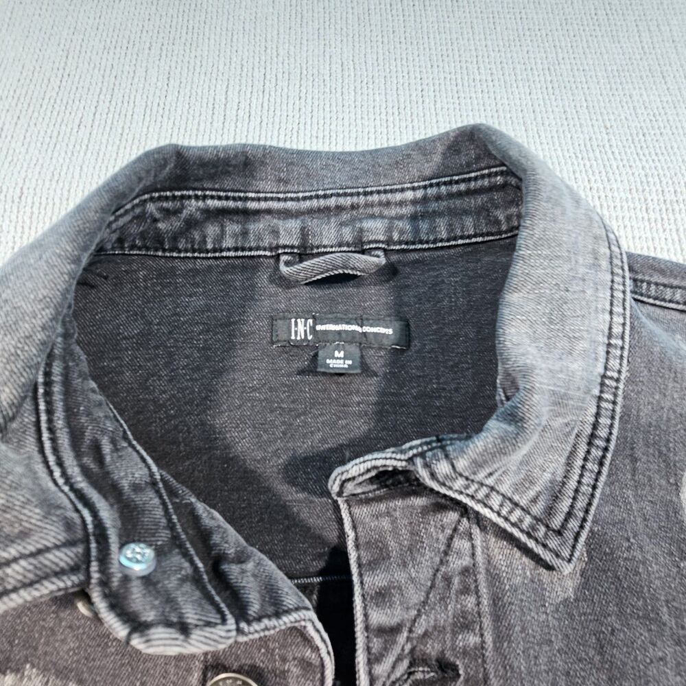 NWT Inc International Concepts Jacket Men Medium stone wash heart denim - Picture 2 of 11